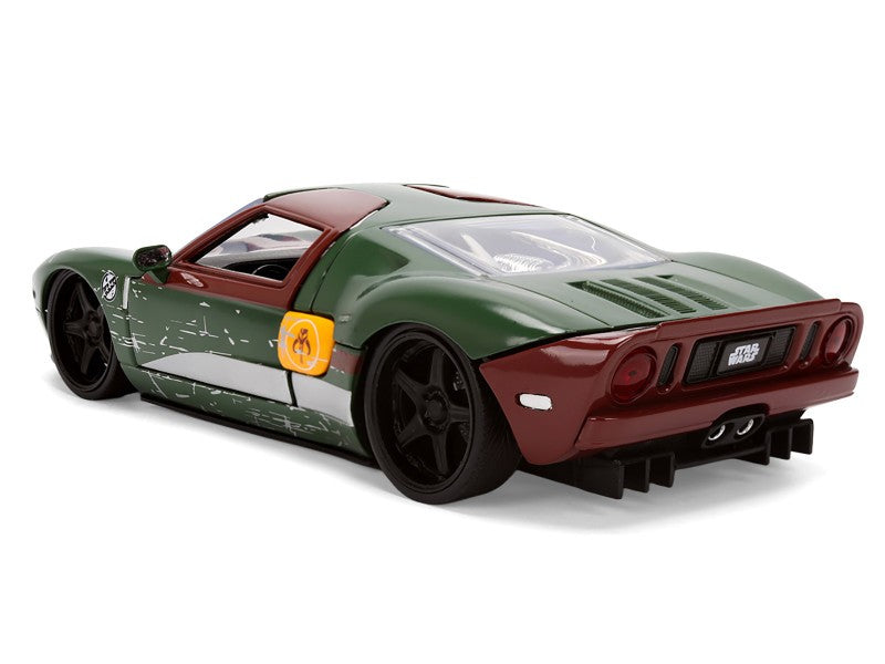 2005 Ford GT Green (Weathered) with Graphics and Boba Fett Star Wars - Hollywood Rides - Jada - 1/24 - 36909