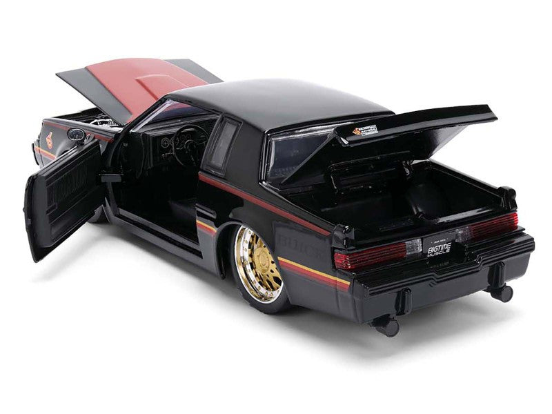 1987 Buick Grand National - Black with Red Hood and Stripes - Bigtime Muscle - Jada - 1/24 - 36586