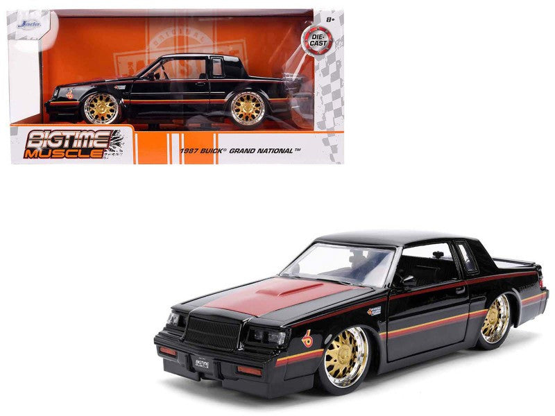 1987 Buick Grand National - Black with Red Hood and Stripes - Bigtime Muscle - Jada - 1/24 - 36586