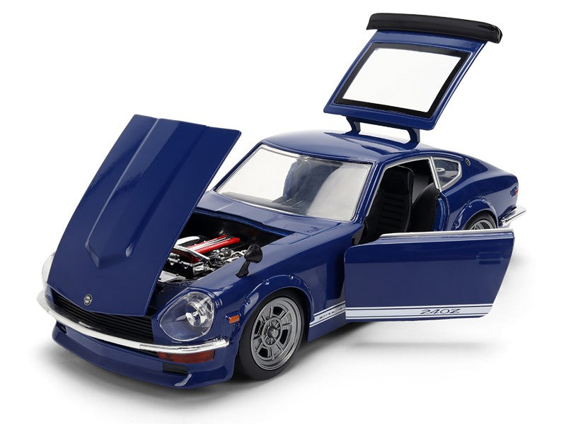 1972 Datsun 240Z blue with white stripes - JDM Tuners - Jada - 1/24 - 37020