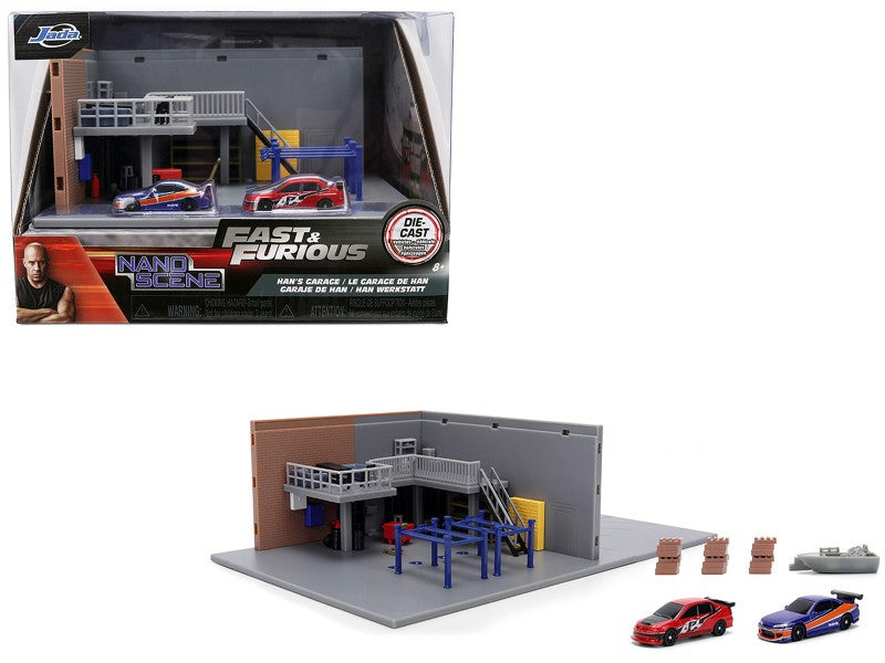 Jada Nano Scene Fast & Furious Hans Garage - Diorama Hollywood Rides Nano - Jada - 1/87 - 36403