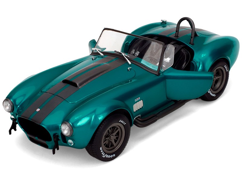 Shelby Cobra 427 MKII Teal Metallic with Gray Stripes - Pink Slips - Jada 1/18 - 36467 Passion Diecast 
