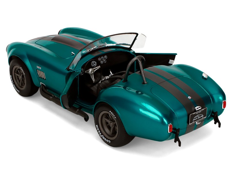 Shelby Cobra 427 MKII Teal Metallic with Gray Stripes - Pink Slips - Jada 1/18 - 36467 Passion Diecast 