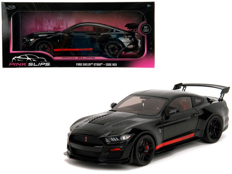 Shelby GT500 "Code Red" Black with Red Stripes - Pink Slips - Jada 1/18 - 36385 Passion Diecast 