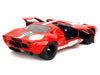 Ford GT40 MK1 Red with White Stripes and Graphics - Pink Slips - Jada 1/18 - 36381 Passion Diecast 