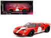 Ford GT40 MK1 Red with White Stripes and Graphics - Pink Slips - Jada 1/18 - 36381 Passion Diecast 