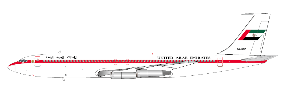 United Arab Emirates Amiri Flight Boeing 707-300 / A6-UAE /  JC Wings / 1:400 / XX40478
