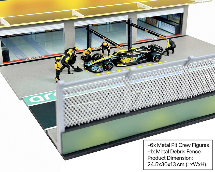 Figures Set Grand Prix Paddock Diorama w L.E.D. - Team Orange - American Diorama - 1/64 - AD-2445 Passion Diecast