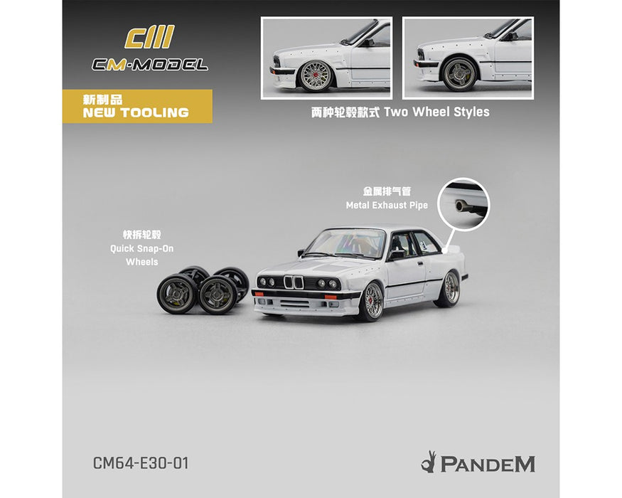 Pandem BMW M3 E30 - Pearl White - CM Model - 1:64 - CM64-E30-01 Passion Diecast