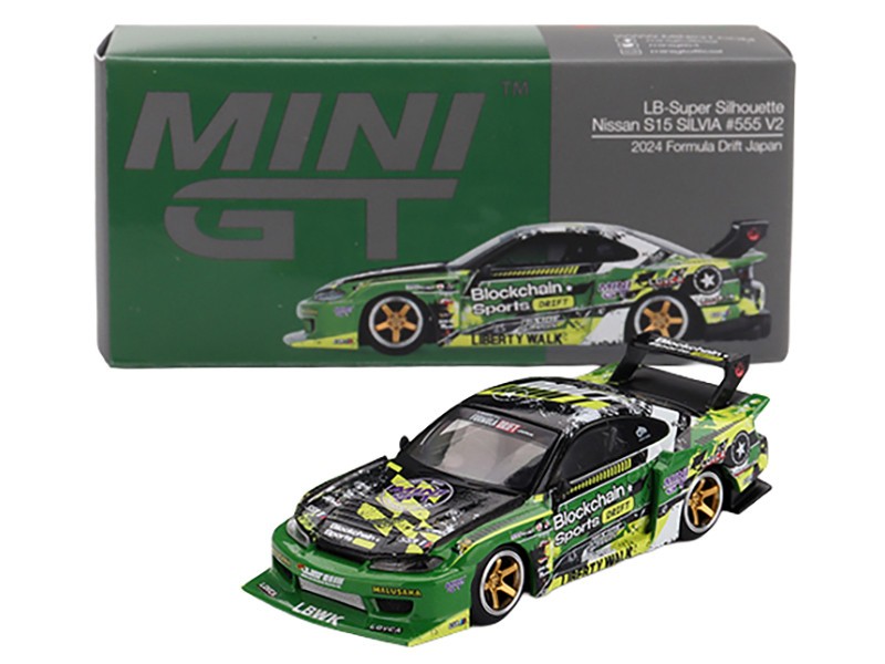 Nissan LB-Super Silhouette S15 SILVIA No.555 V2 2024 Formula Drift Japan - Mini GT - 1:64 - MGT00823 Passion Diecast