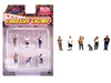 Figures Curbside Crowd Figures Set - 6 Piece metal set - American Diorama - 1/64 - AD-2429MJ Passion Diecast