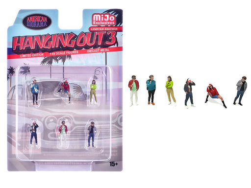 Figures Hanging Out 3 Figures Set - 6 Piece metal set - American Diorama - 1/64 - AD-2430MJ Passion Diecast
