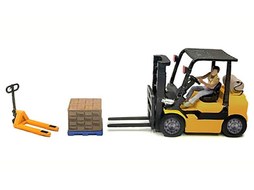 Figures Heavy Lifters Forklift Set - American Diorama - 1/64 - AD-2431MJ Passion Diecast