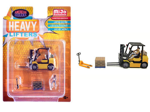 Figures Heavy Lifters Forklift Set - American Diorama - 1/64 - AD-2431MJ Passion Diecast