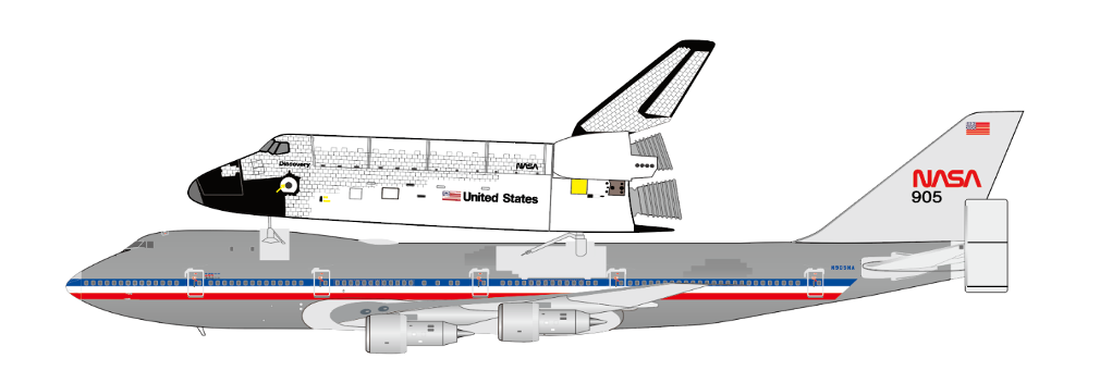 NASA Boeing 747-100 "Polished with Space Shuttle" / N905NA /  JC Wings / 1:400 / XX40341