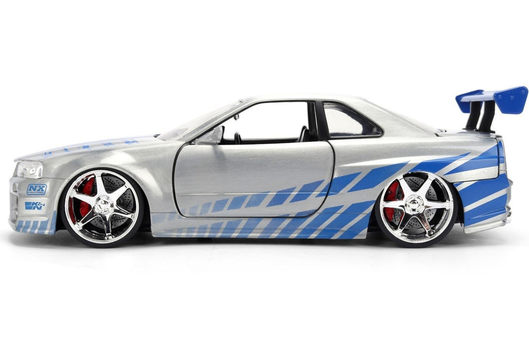 Fast & Furious 25th Anniversary  BRIAN's  Nissan Skyline GT-R 34 Brush Metal Finish -   Jada  1/24 -36818
