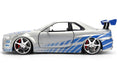 Fast & Furious 25th Anniversary  BRIAN's  Nissan Skyline GT-R 34 Brush Metal Finish -   Jada  1/24 -36818