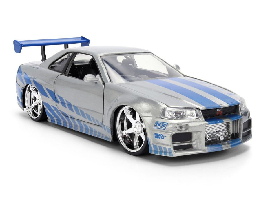 Fast & Furious 25th Anniversary  BRIAN's  Nissan Skyline GT-R 34 Brush Metal Finish -   Jada  1/24 -36818