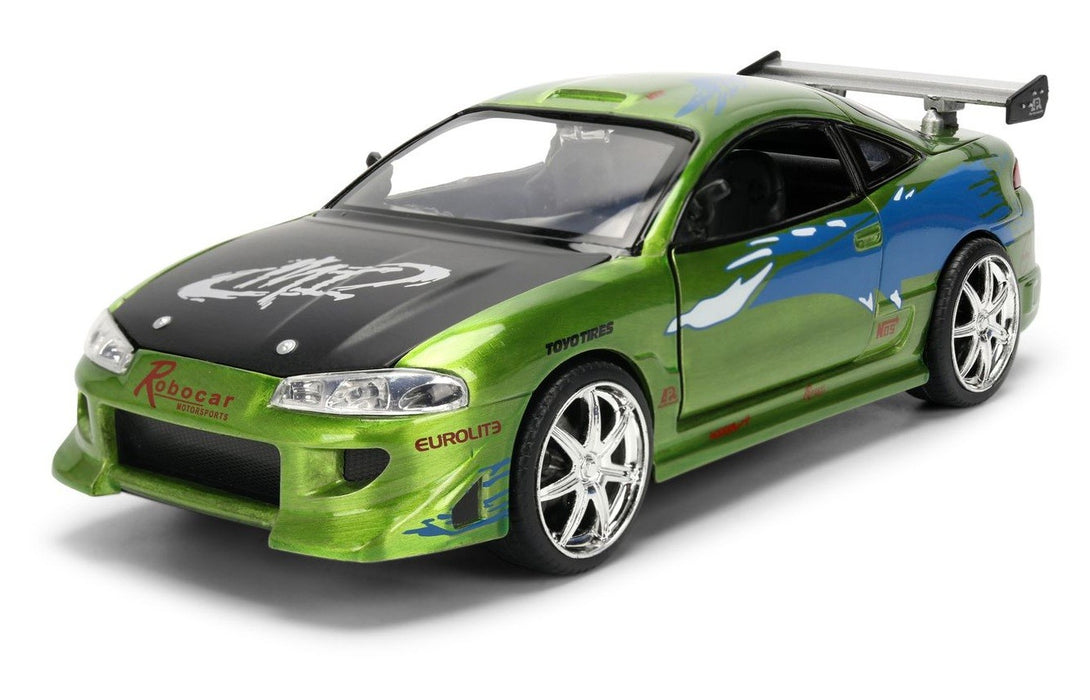 Fast & Furious 25th Anniversary  Brian's 1995 Mitsubishi Eclipse -Brush Metal Finish -  Jada 1/24 -  36817