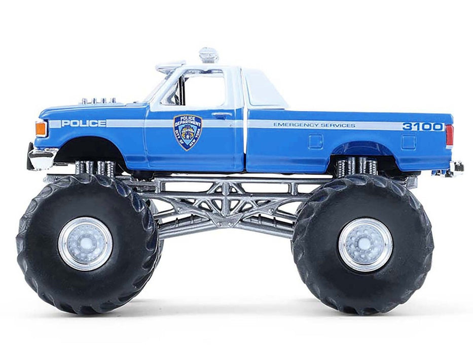 NYPD - 1990 Ford F-350 Monster Truck - Kings of Crunch - Edition Hot Pursuit - 1/64 Greenlight - 49170 E