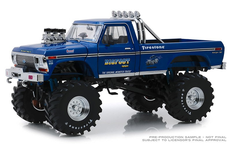 Bigfoot No.1 - 1974 Ford F-250 Monster Truck with 48 Tires -  Greenlight 1/18 - 13537 Passion Diecast 