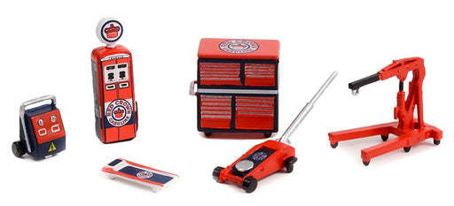 (Preorder) Red Crown Gasoline Accessories Pack - 1/64 Greenlight - 16215  C