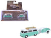 1971 Volkswagen Type 2 with surfboards and Teardrop Trailer - Hitch & Tow Series 33 - 1/64 Greenlight - 32330 B
