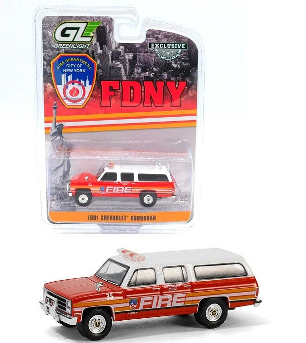 FDNY Battalion Chief - 1991 Chevrolet Suburban - Hobby Exclusive - 1/64 Greenlight - 30501