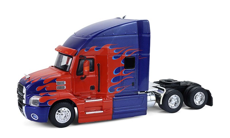 2019 Mack Anthem Truck Cab in Blue with Red Flames - H.D. Trucks Series 26 - 1/64 Greenlight - 45200 C