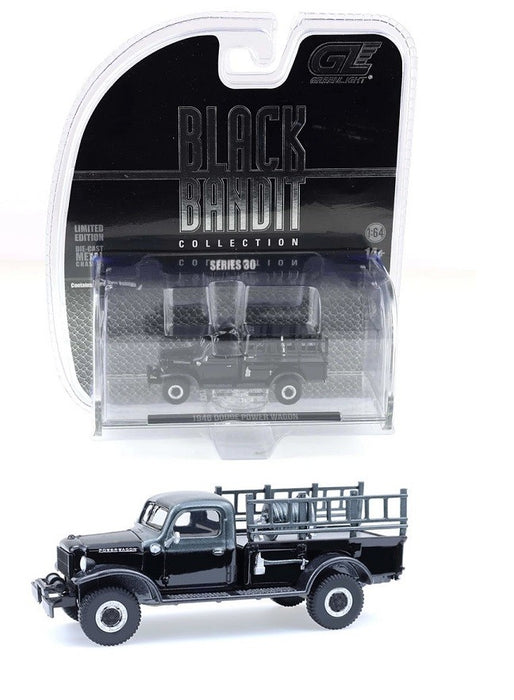 1946 Dodge Power Wagon Fire Truck - Black Bandit Series 30 - 1/64 Greenlight - 28170 C