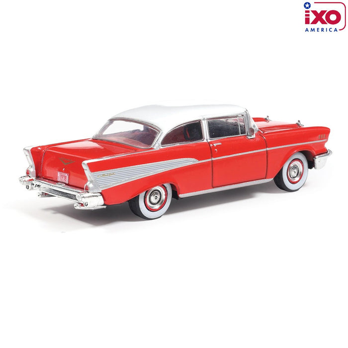 1957 Chevrolet Bel Air Sedan - Matador Red and India Ivory - IXO Models - 1:64 - IA64008 Passion Diecast