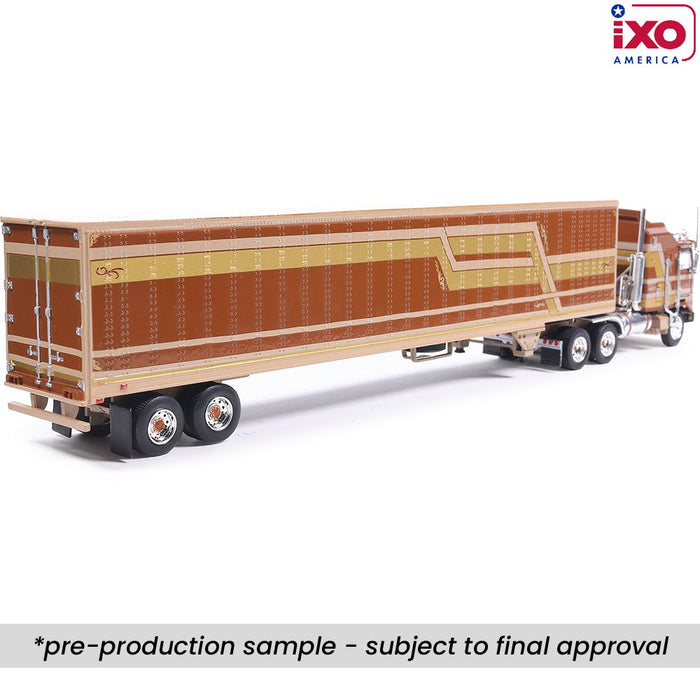 1976 Kenworth K100 Aerodyne Semi Truck with Modern Trailker - Brown - IXO Models - 1:64 - U64TRTR003M