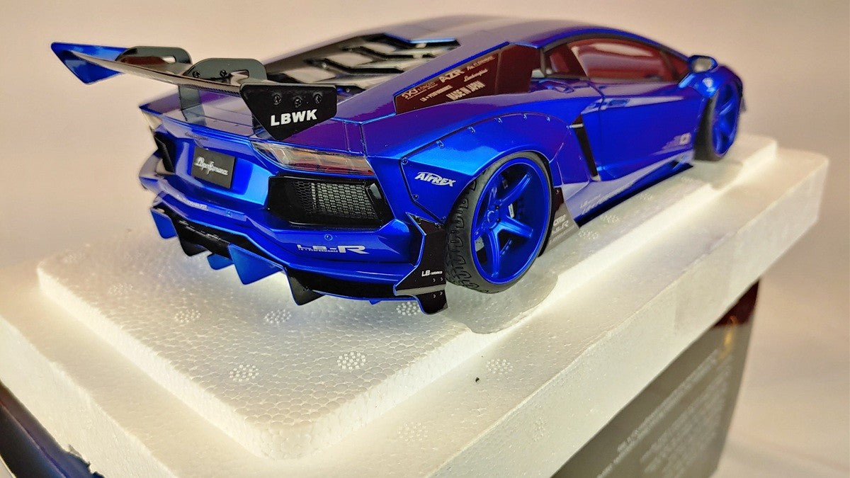 (Used)(Free shipping) Lamborghini AventadorLiberty Walk LB-WORKS - Hyper Blue - Édition Limité - Autoart 79183    Used