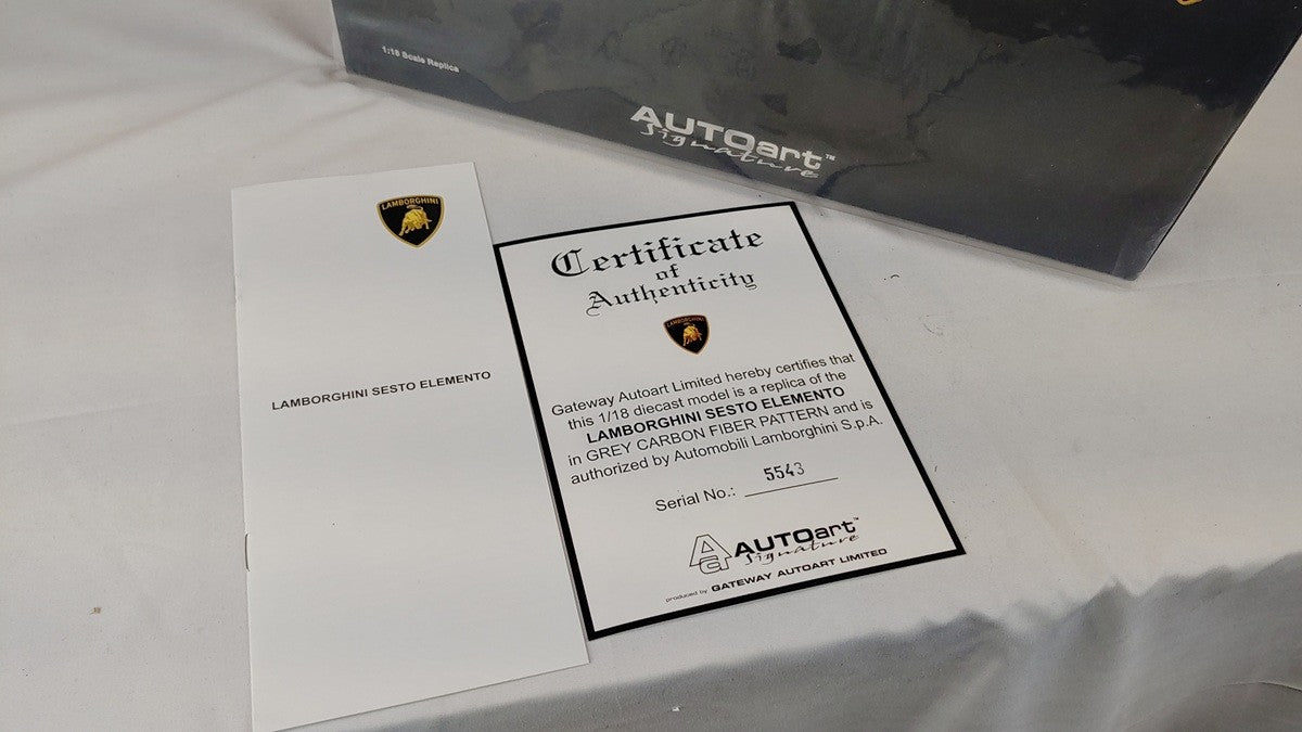 (Used)(Free shipping) LAMBORGHINI SESTO ELEMENTO (CARBON GREY)  Autoart 74671   Used