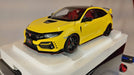 (Used)(Free shipping)  Honda Civic Type R (FK8) 2021 RHD  (Sunlight Yellow)  - Autoart    1/18 -  73225 Used