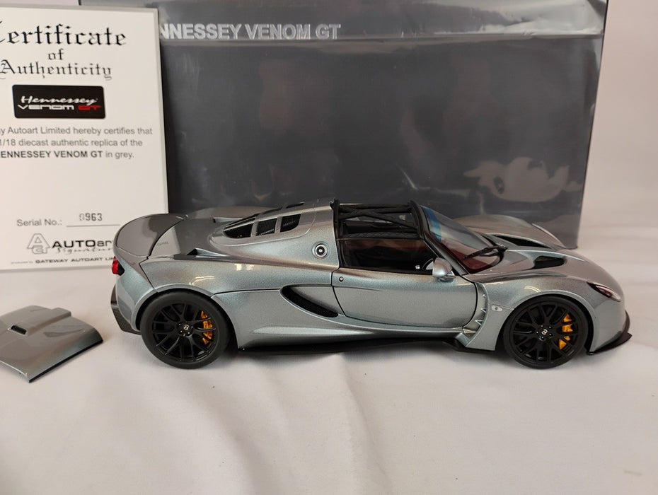 (Used)(Free shipping) HENESSEY VENOM GT (GREY) AUTOART 75402  Usagé   Used