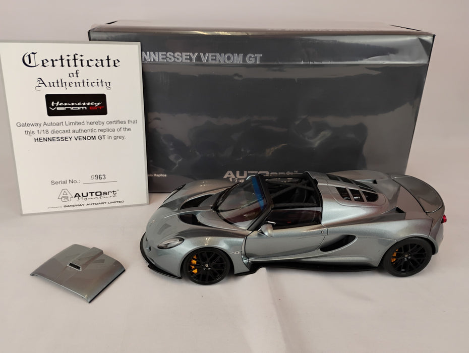 (Used)(Free shipping) HENESSEY VENOM GT (GREY) AUTOART 75402  Usagé   Used