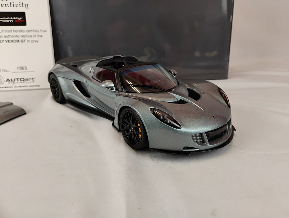 (Used)(Free shipping) HENESSEY VENOM GT (GREY) AUTOART 75402  Usagé   Used