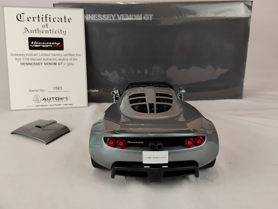 (Used)(Free shipping) HENESSEY VENOM GT (GREY) AUTOART 75402  Usagé   Used