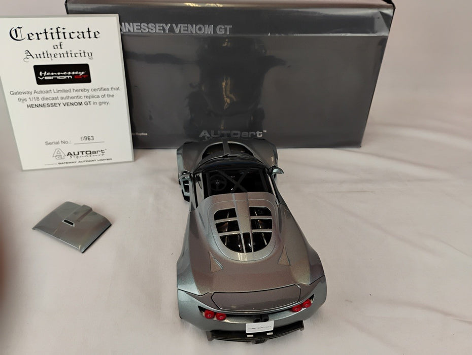 (Used)(Free shipping) HENESSEY VENOM GT (GREY) AUTOART 75402  Usagé   Used