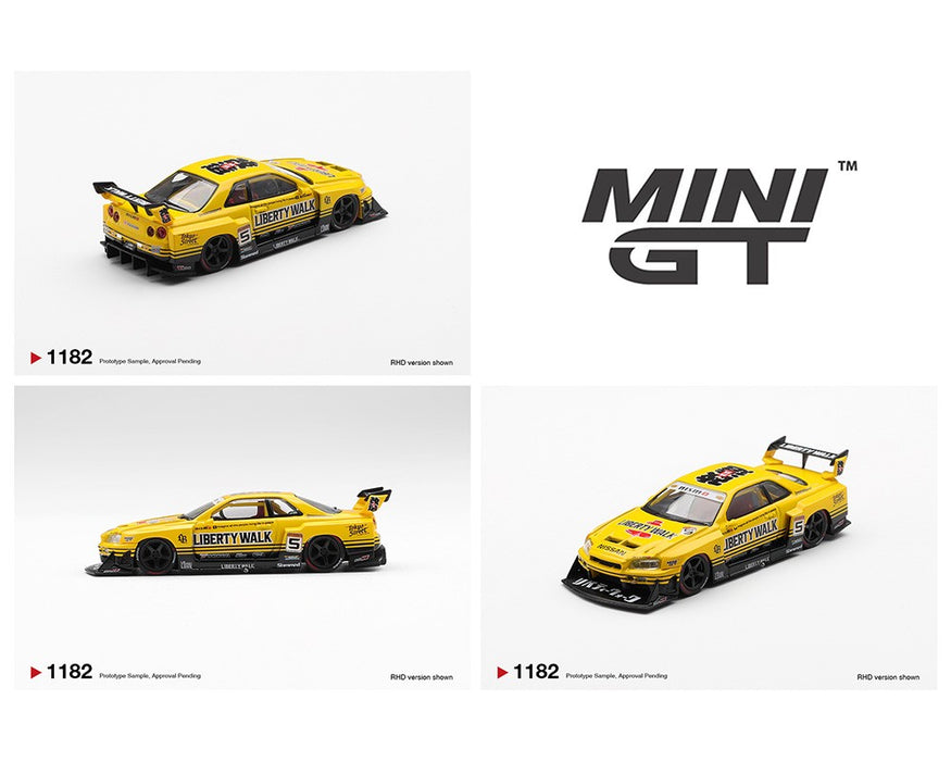 Nissan LB-ER34 Super Silhouette SKYLINE Sport Yellow - Mini GT - 1:64 - MGT01182 Passion Diecast