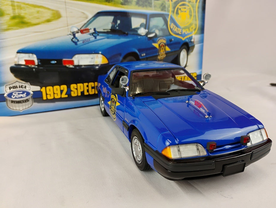 ( Used)(Free shipping)  1992 Ford Mustang Special Service Michigan (blue) GMP 9064