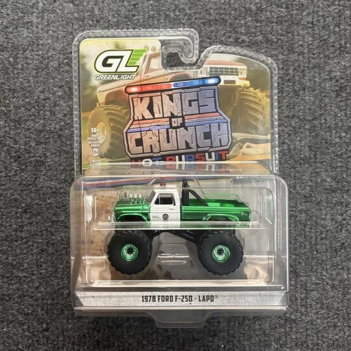 CHASE CAR LAPD - 1978 Ford F-250 Monster Truck - Kings of Crunch - Edition Hot Pursuit - 1/64 Greenlight - 49170 AGR