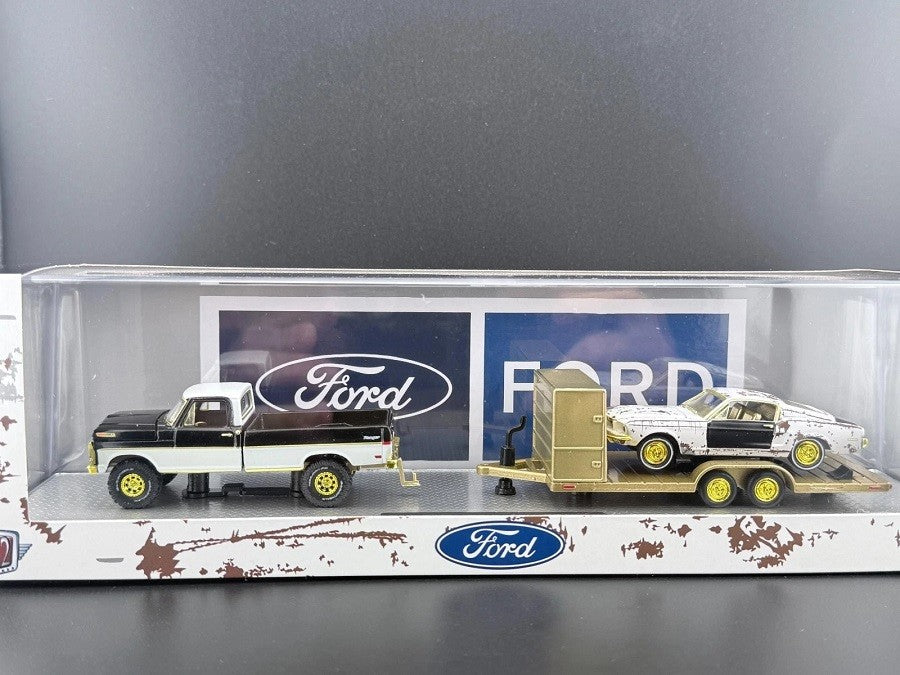 CHASE CAR 1972 Ford F-250 Ranger 4X4 & 1969 Ford Mustang GT 390 - M2 1/64 - 36000-92 AGR
