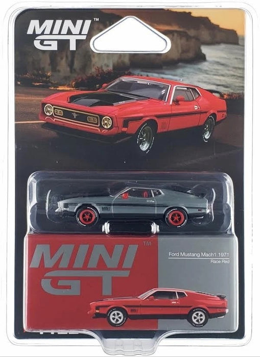 CHASE CAR Ford Mustang Mach1 1971 - Race Red - Mini GT - 1:64 - MGT01122GR