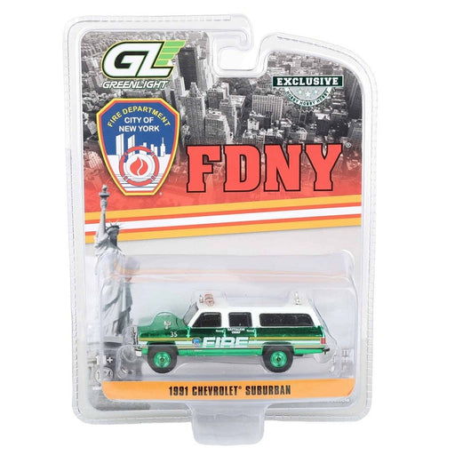 CHASE CAR FDNY Battalion Chief - 1991 Chevrolet Suburban - Hobby Exclusive - 1/64 Greenlight - 30501GR