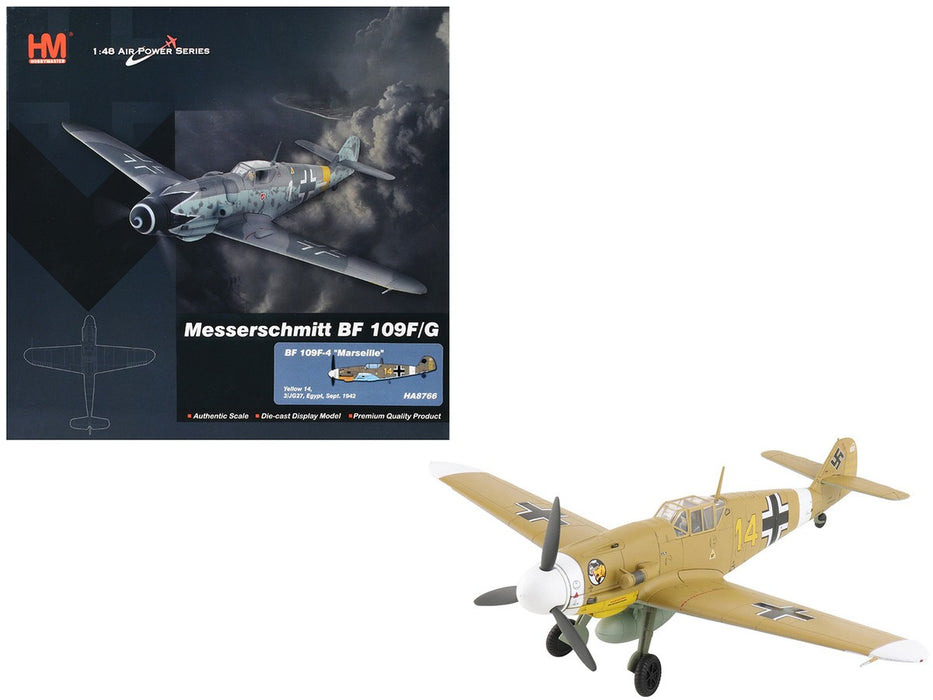 Messerschmitt Bf 109F-4 / Lufwaffe 3./JG 27, H. J. Marseille, Egypt, September 1942 / Hobby Master 1:48 HA8766