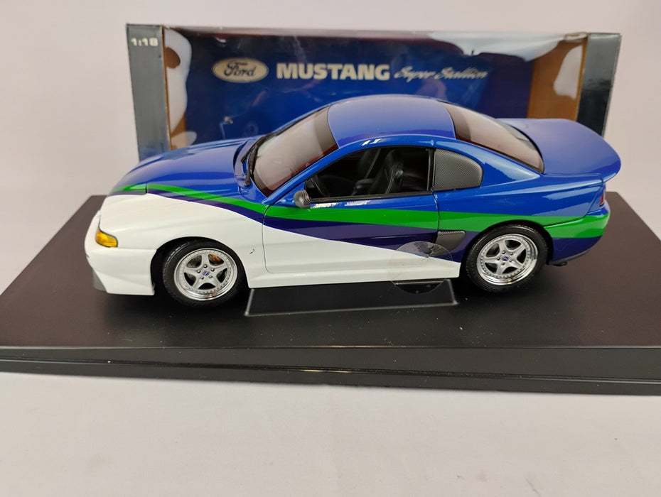 (Used)(Free shipping)  FORD MUSTANG SUPER STALLION (BLEU) AUTOART 72710  Usagé    Usagé   Used
