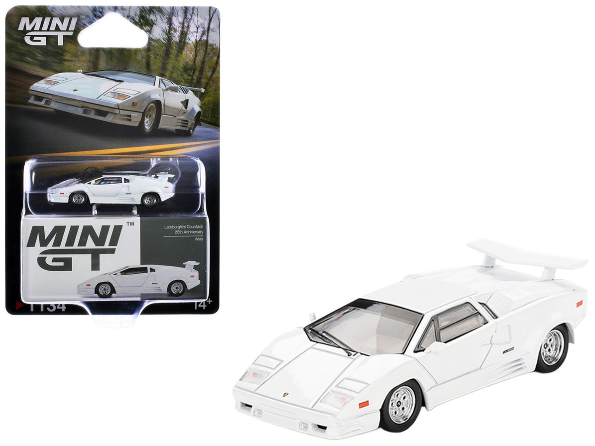 Miniy Countach Lamborghini Countach 25th Anniversary - White - Mini GT - 1:64 ...