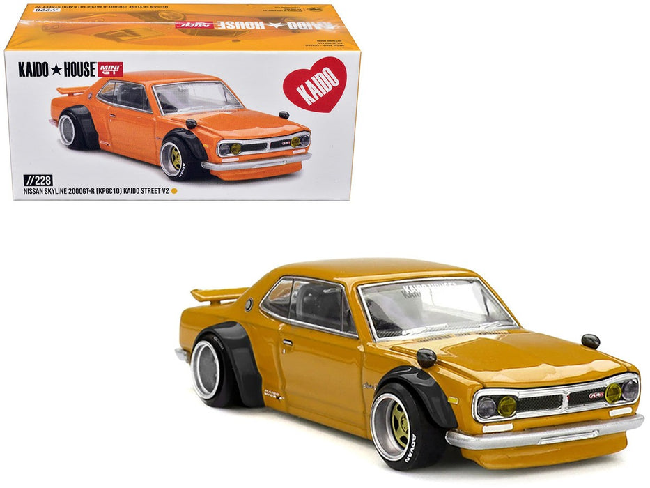 Nissan Skyline 2000 GT-R (KPGC10) Kaido Street V2 - Mini GT & Kaido★House 1/64 - KHMG228 Passion Diecast